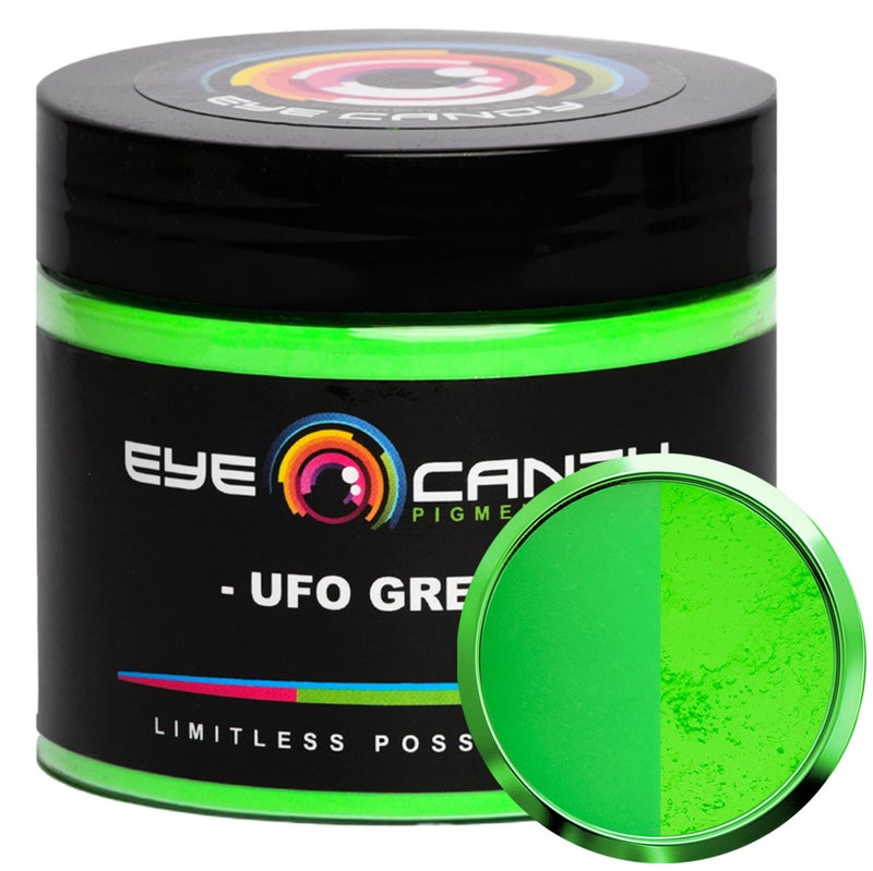 Eye Candy Pigments Premium Mica Powder - UFO Green (50gr) - for Epoxy, Resin, Soap, Paint, Woodworking, Acrylic Pouring, Bath Bombs, Fishing Lures - DIY Arts and Crafts Additive - Image 1